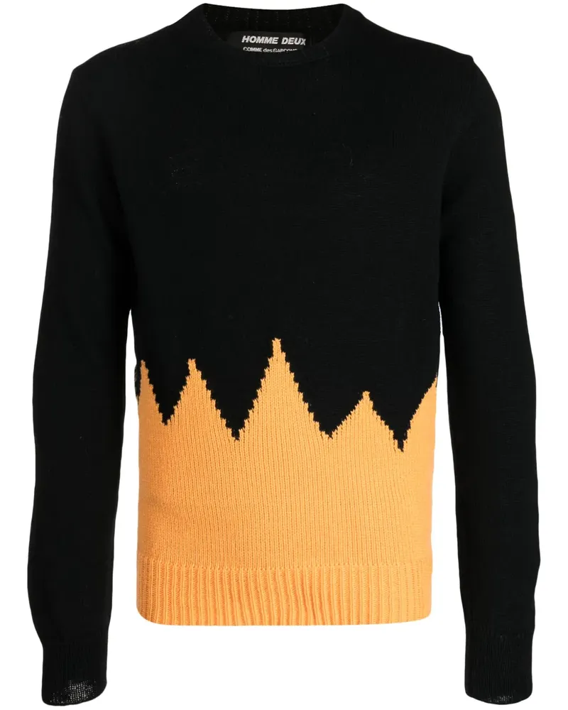 Comme des Garçons Fein gestrickter Pullover - Schwarz Schwarz