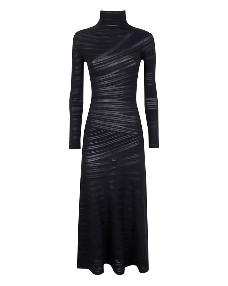 Giorgio Armani high-neck ribbed dress - Schwarz Schwarz