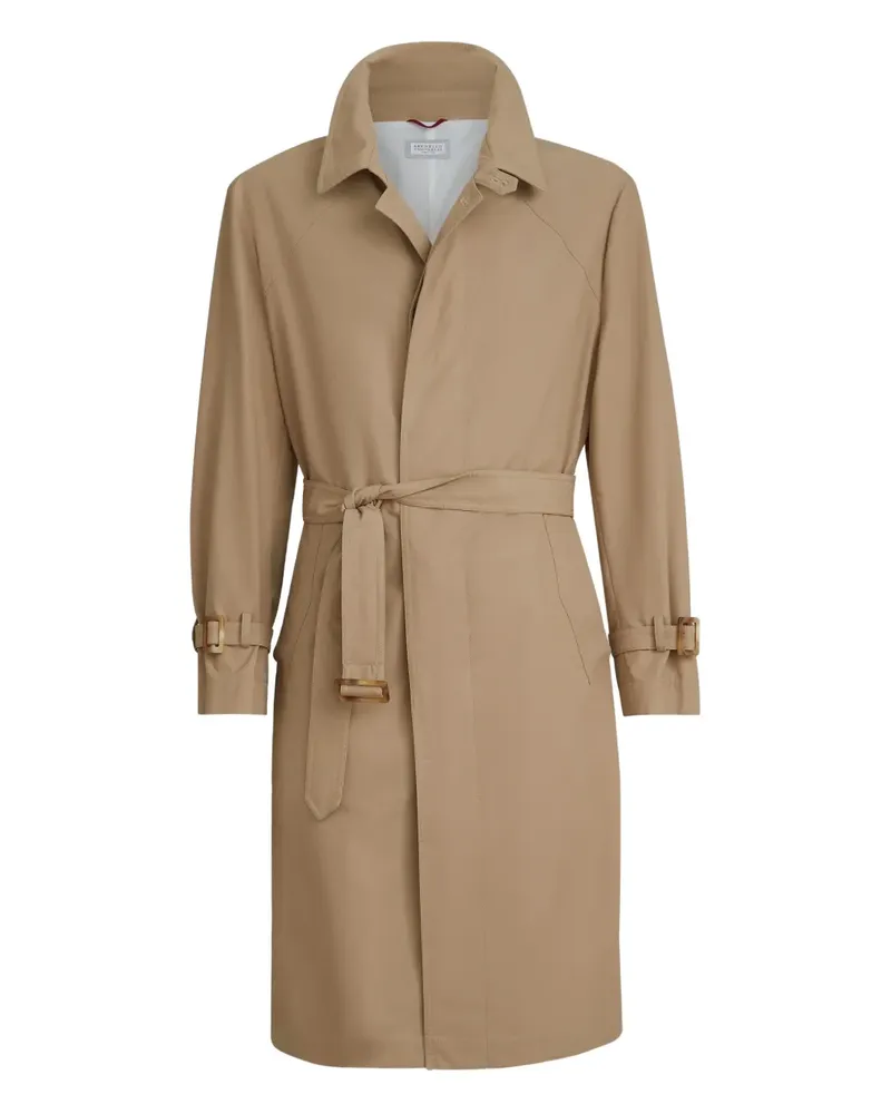 Brunello Cucinelli Techno Mantel mit Gürtel - Nude Nude