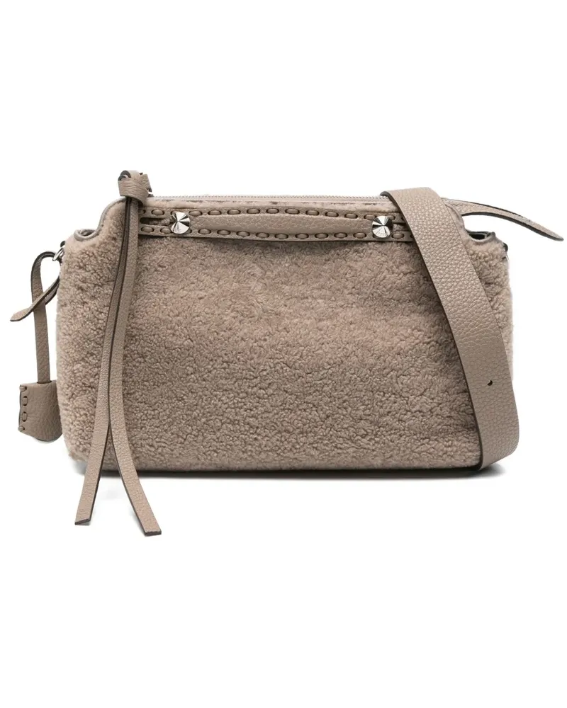 Fendi Schultertasche aus Leder - Nude Nude