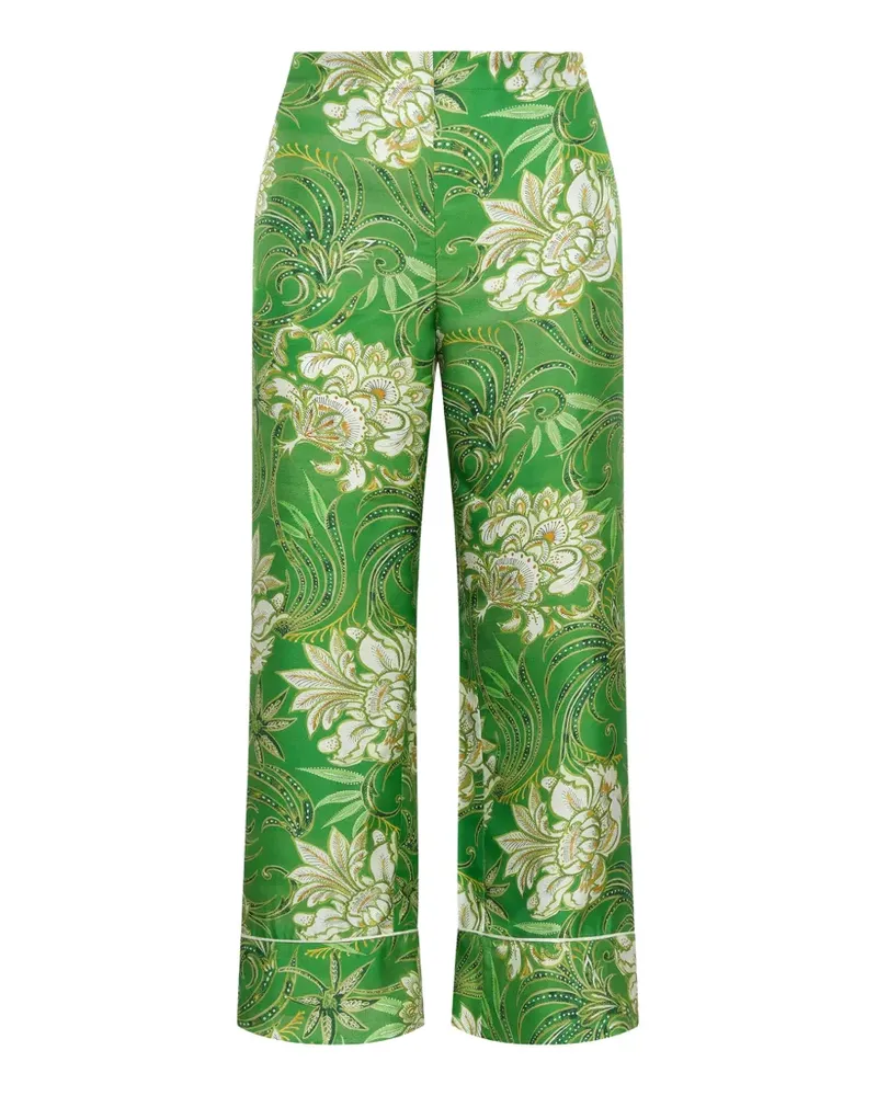 Maliparmi Paspelierte Hose mit Print - Grün Grün