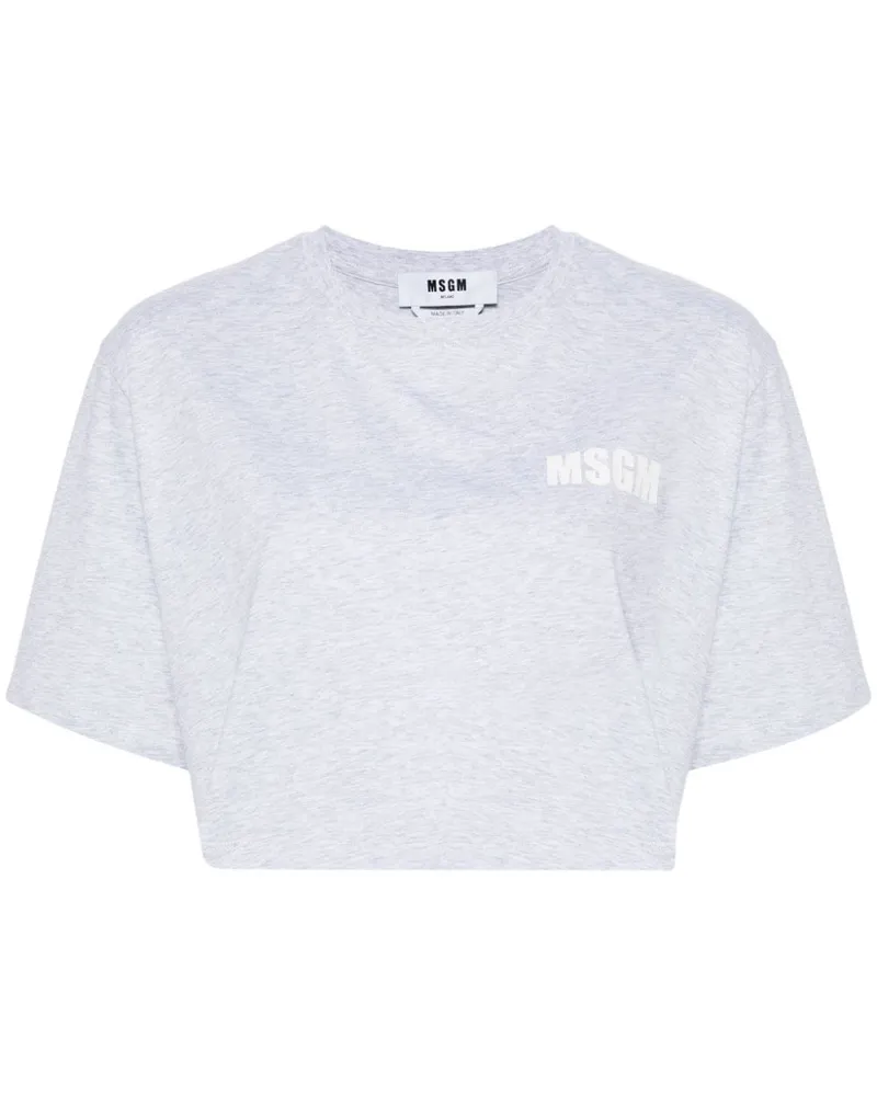 MSGM T-Shirt mit Logo-Print Grau