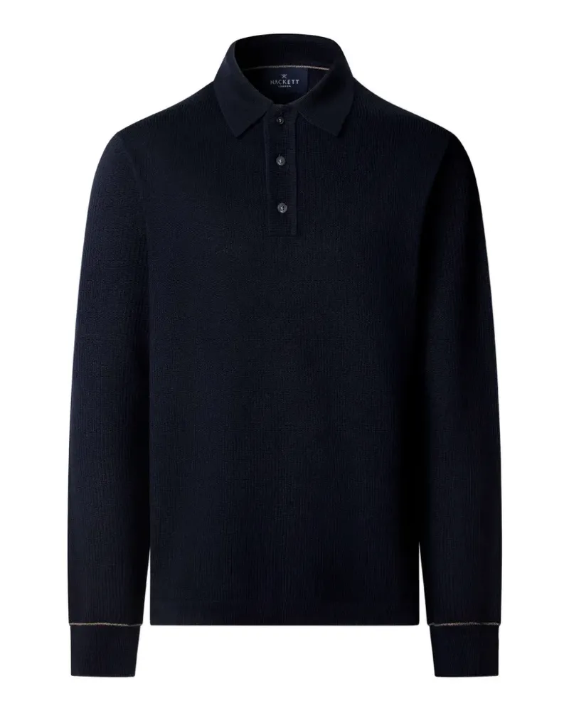 Hackett textured button polo shirt - Blau Blau