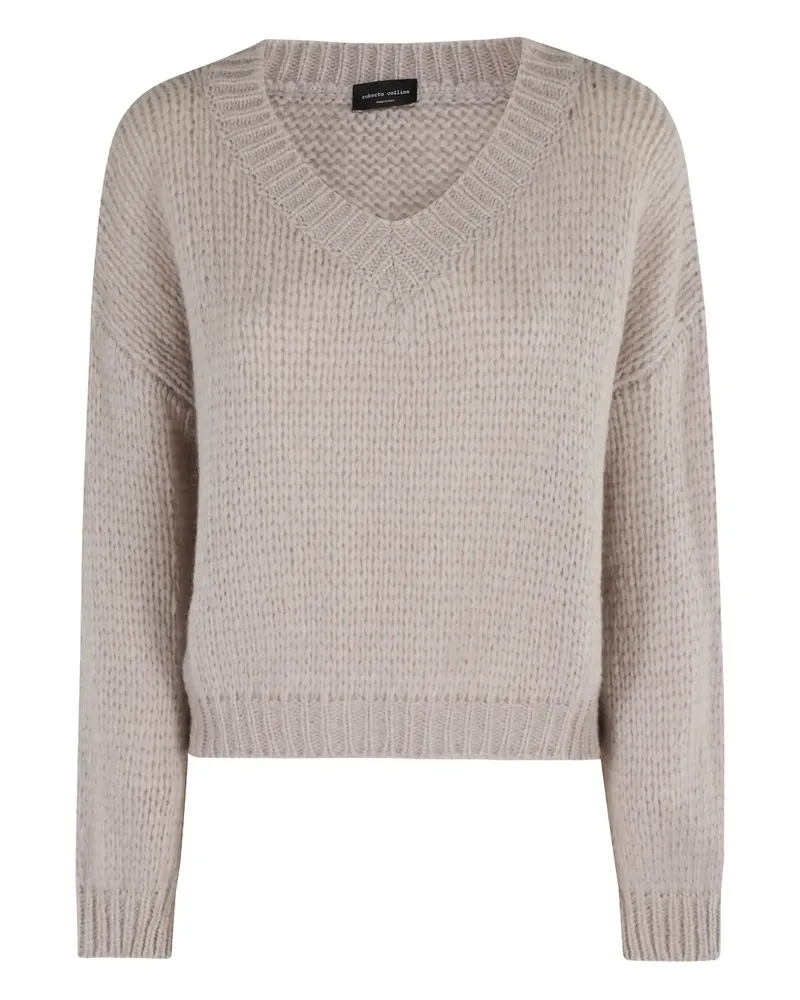 Roberto Collina Pullover mit V-Ausschnitt - MASTICE F4704 Mastice