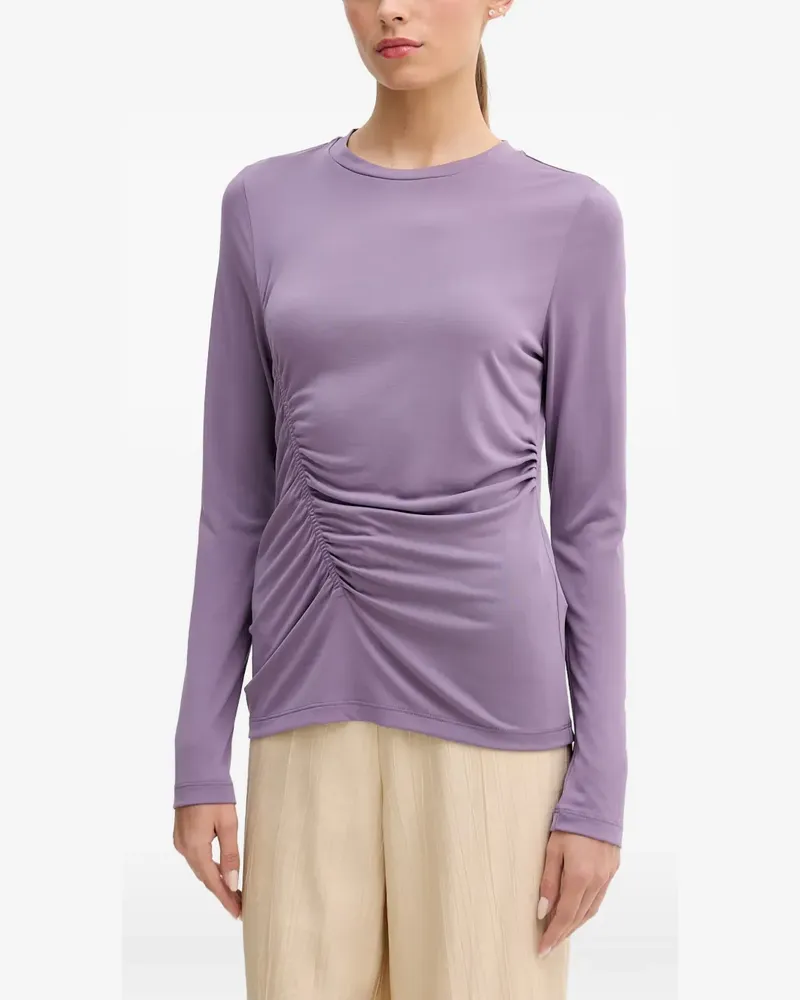 Sisley ruched long-sleeve T-shirt - Violett Violett