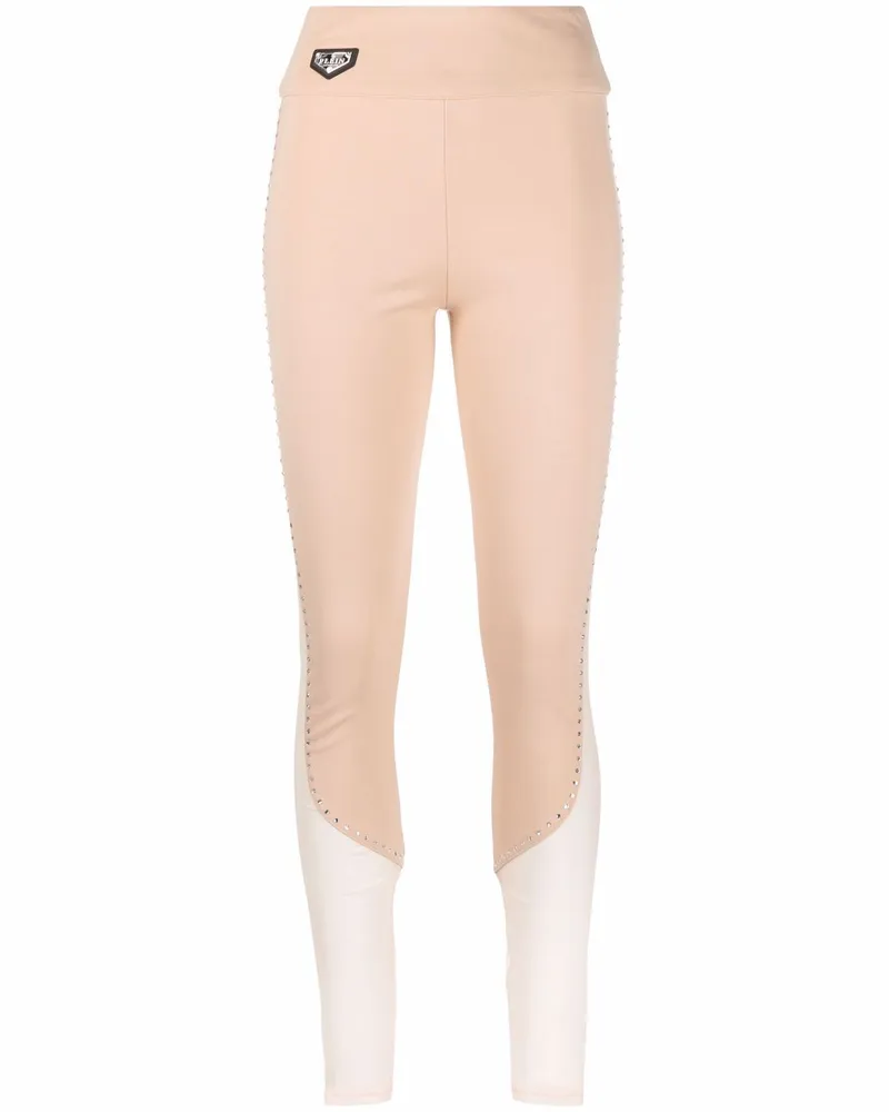 Philipp Plein Leggings mit Nieten - Nude Nude