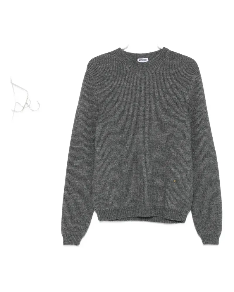 Moschino Gerippter Pullover aus Alpakawolle - Grau Grau