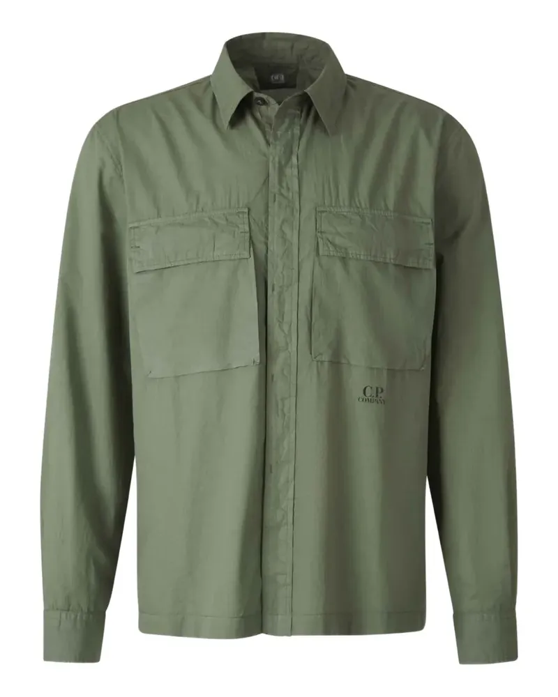 C.P. Company Hemdjacke mit Logo-Print - Grün Grün