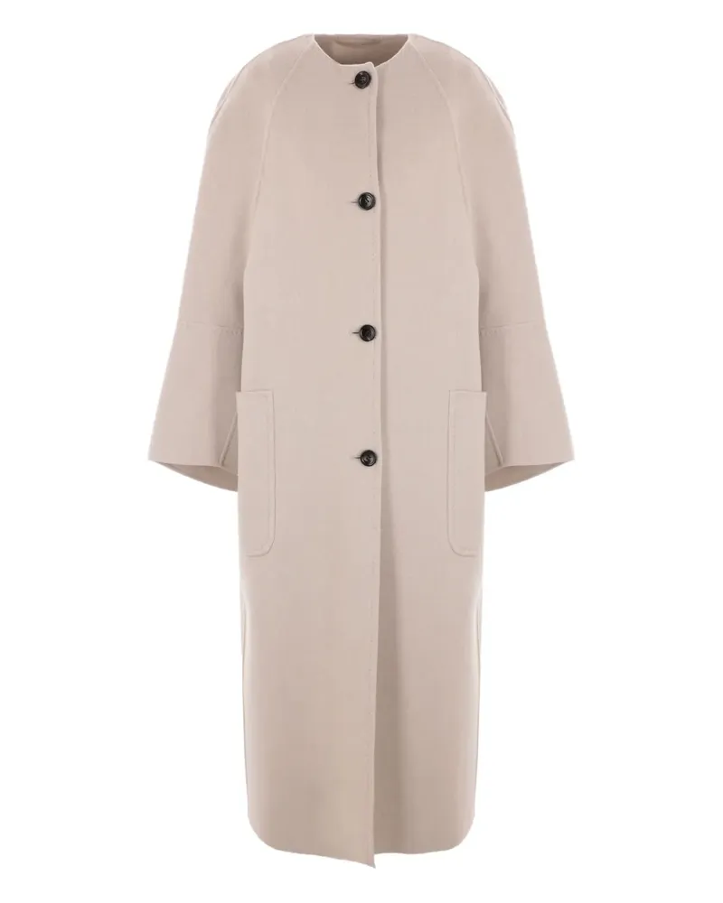 Max Mara Kaschmirmantel mit aufgesetzter Tasche - Nude Nude