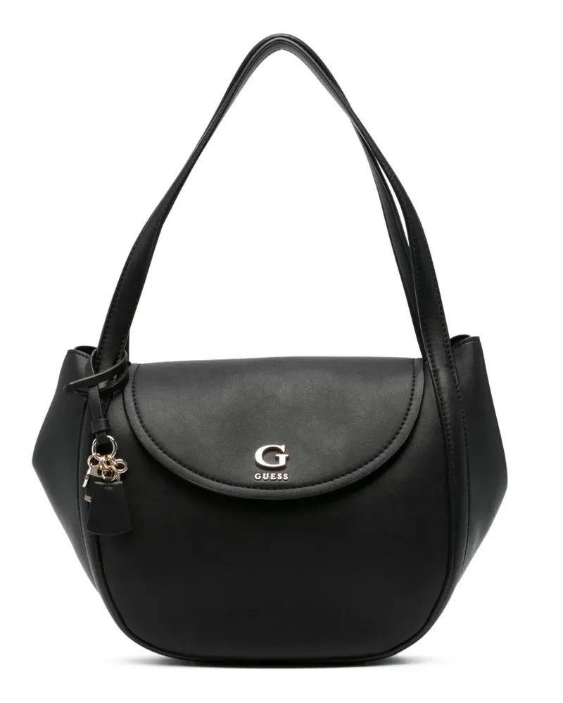 Guess Coleen Schultertasche mit Logo-Schild - Schwarz Schwarz