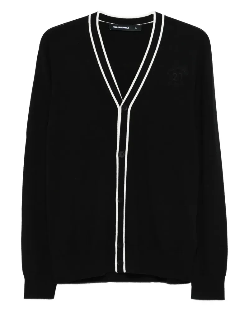 Karl Lagerfeld Cardigan mit Logo - Schwarz Schwarz