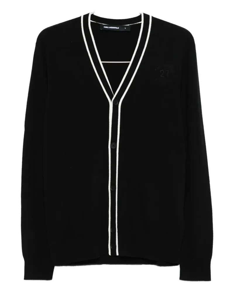 Karl Lagerfeld Cardigan mit Logo - Schwarz Schwarz