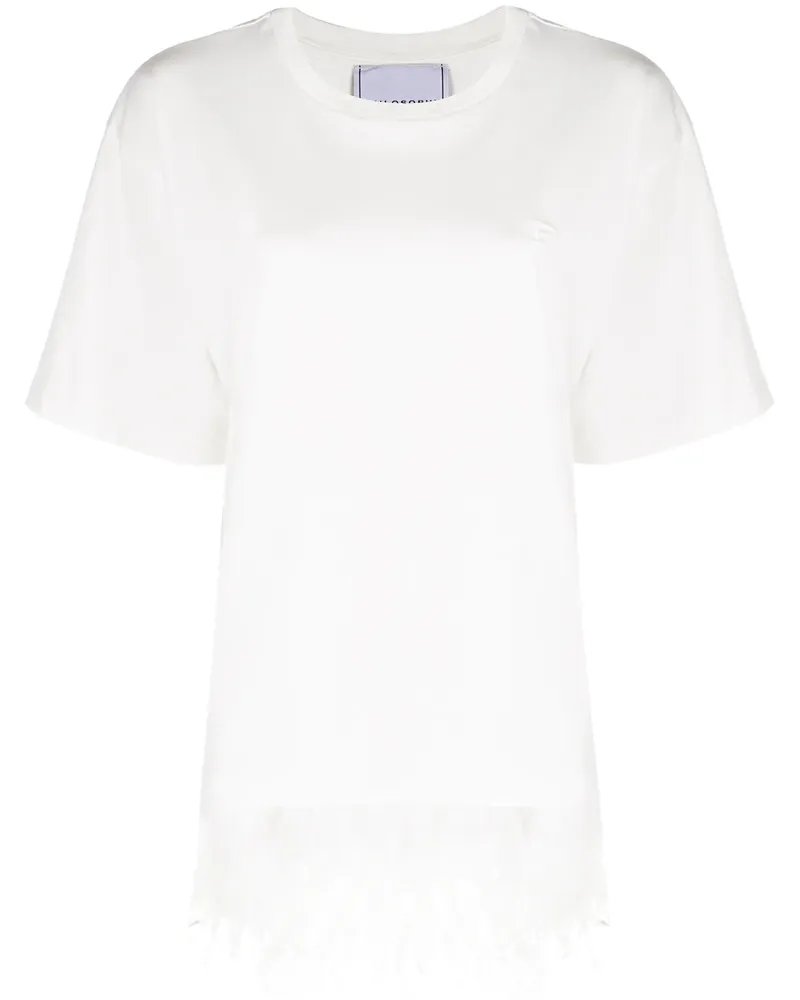 Philosophy Di Lorenzo Serafini T-Shirt mit Federn - Weiß Weiß