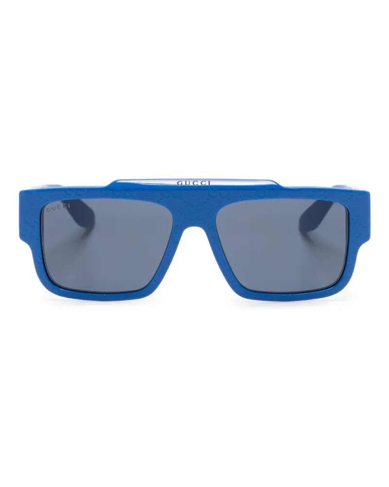 Gucci GG Supreme Sonnenbrille mit eckigem Gestell - Blau Blau