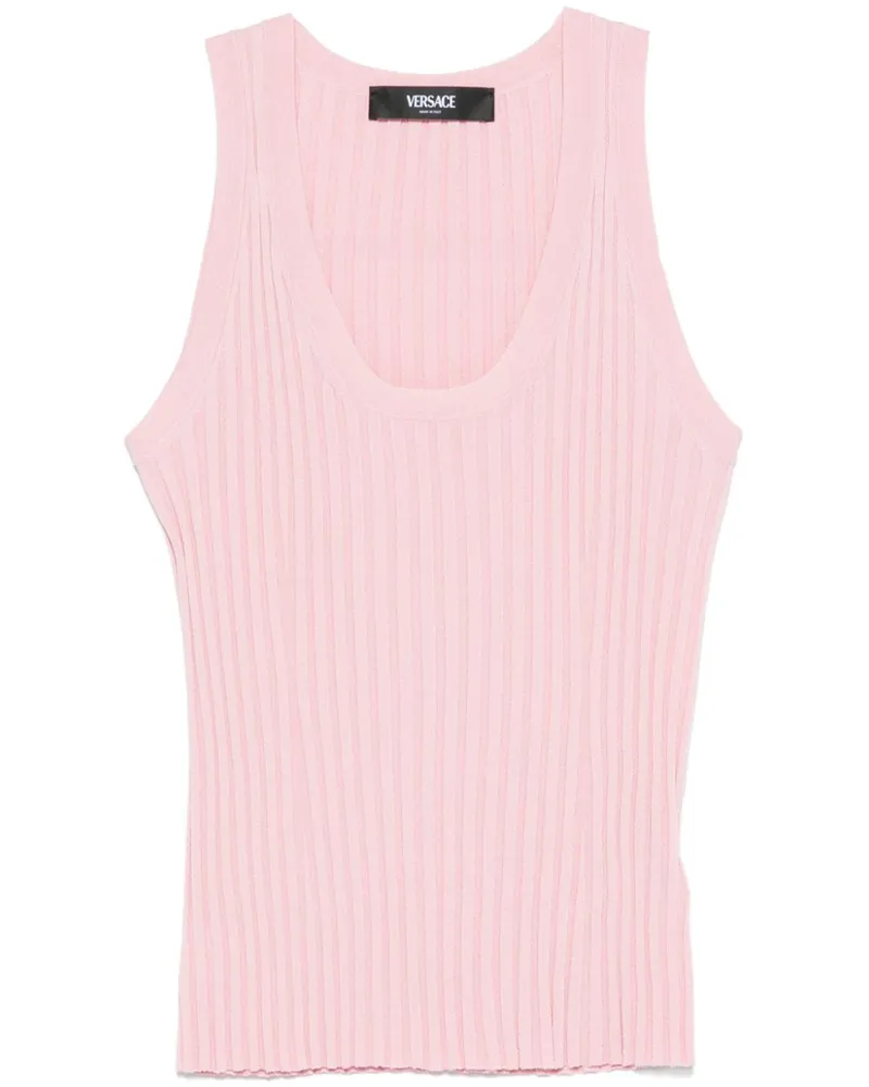Versace Geripptes Top - Rosa Rosa