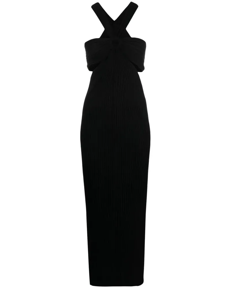 ba&sh Maxikleid aus geripptem Strick - Schwarz Schwarz