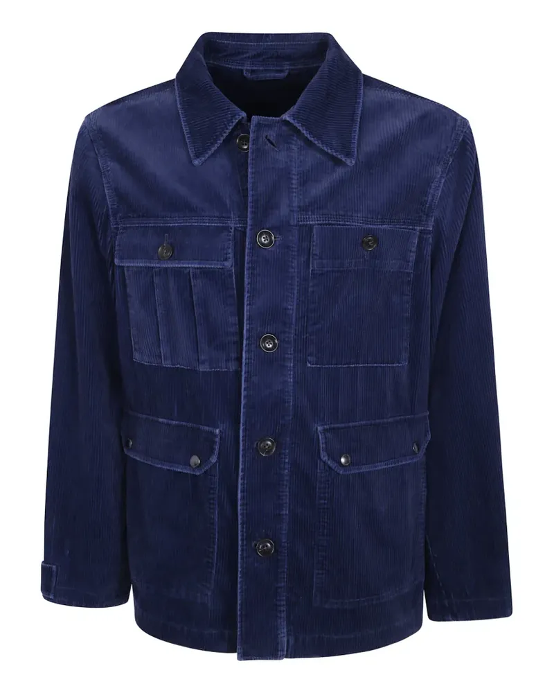 Paul Smith Cord-Hemdjacke mit Taschendetail - Blau Blau