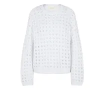 Mirja Sweatshirt mit Lochstrickmuster - Weiß