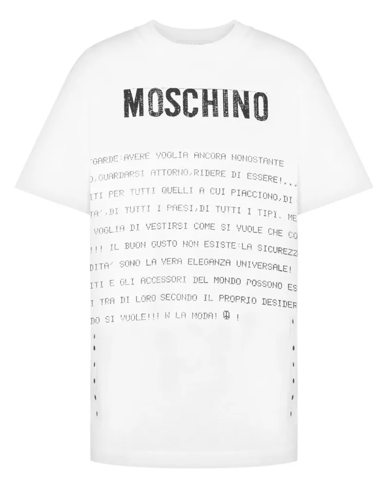 Moschino T-Shirt mit Text-Print - Weiß Weiß