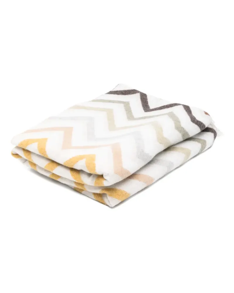 Missoni Home Watamu chevron fringed throw - Weiß Weiß