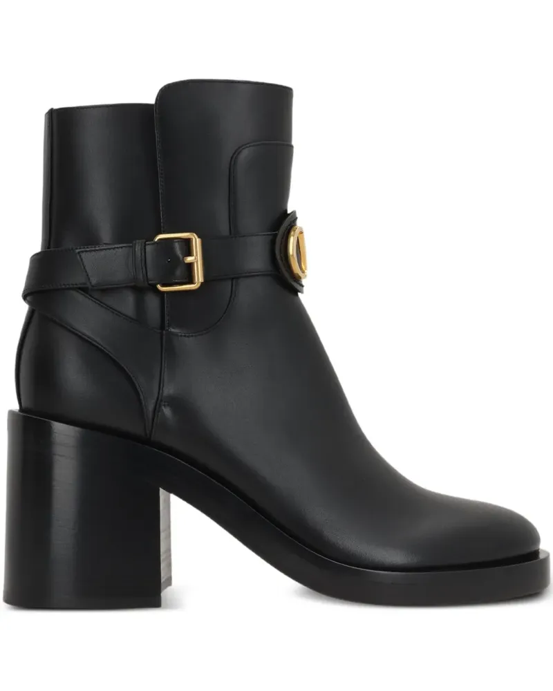 Valentino Garavani Stiefel mit Logo-Schnallenriemen 70mm - Schwarz Schwarz