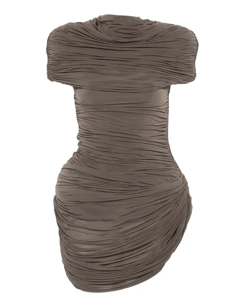 Magda Butrym high-neck draped mini dress - Braun Braun