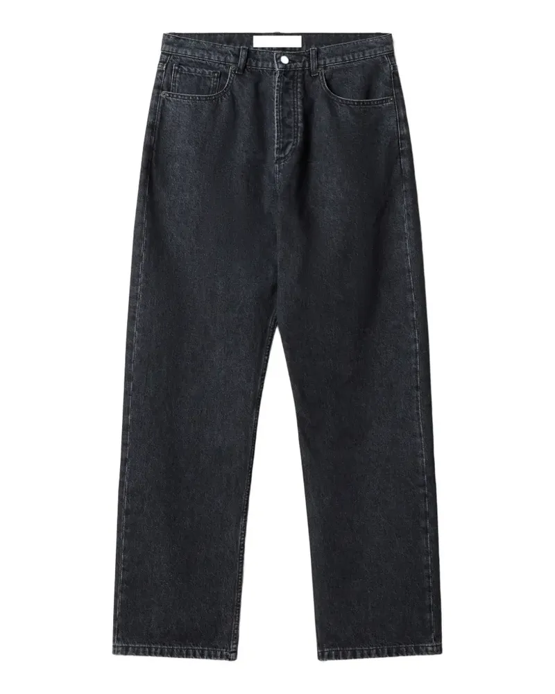 Kitsuné Straight-Leg-Jeans mit ausgewaschenem Effekt - Schwarz Schwarz