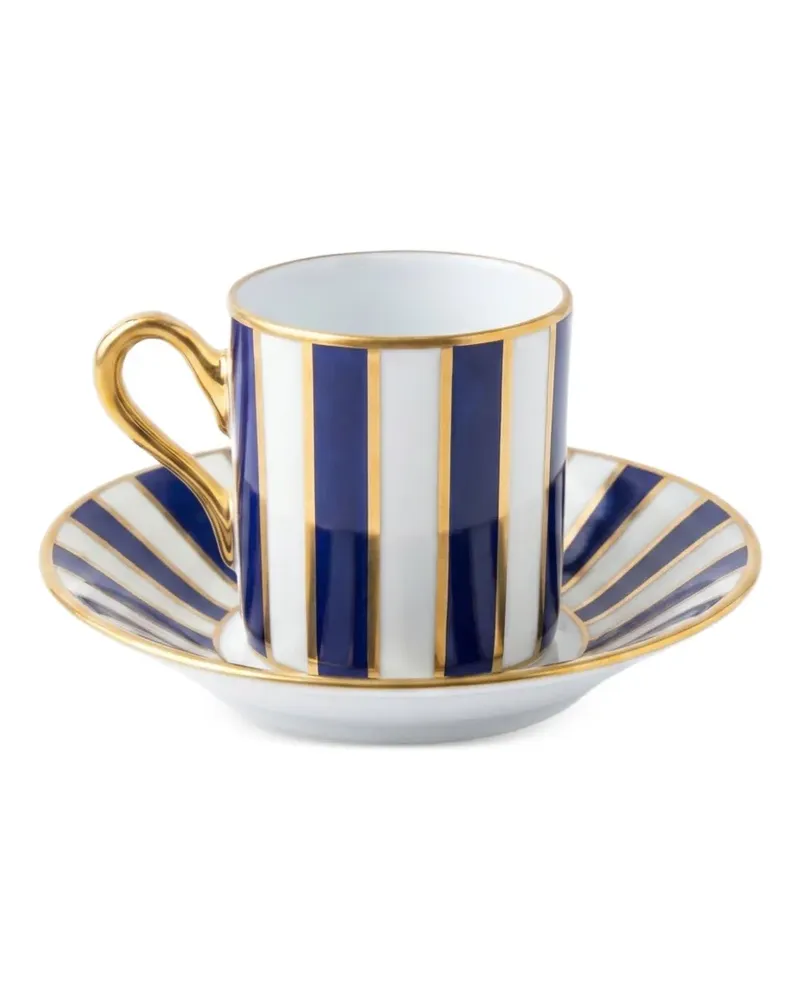Ginori 1735 Gestreiftes Impero Amadeus Kaffeeservice (6er-Set) - Blau Blau