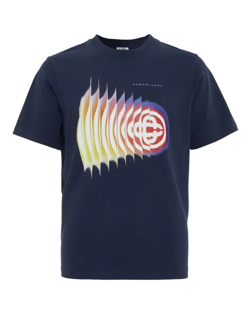 Casablanca Paris navy Shockwave short sleeve t‑shirt - Blau Blau