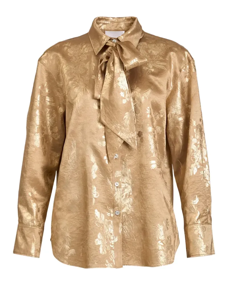 Cinq à Sept Camillia Bluse aus Blumen-Jacquard - Gold Gold