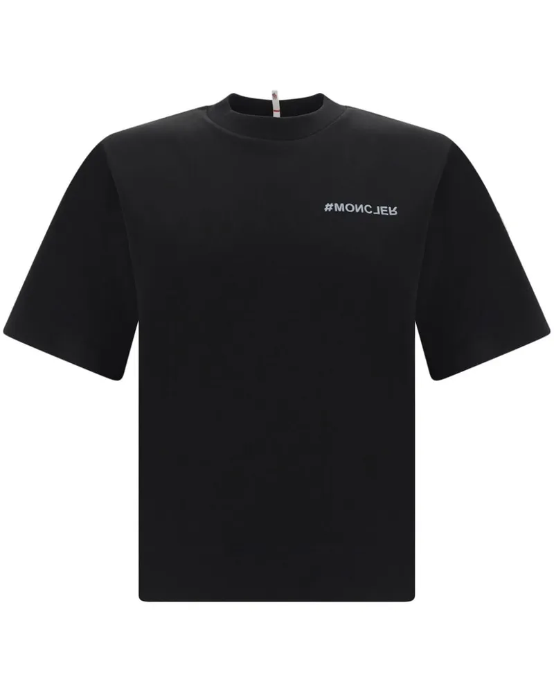 Moncler T-Shirt mit Logo-Print - Schwarz Schwarz