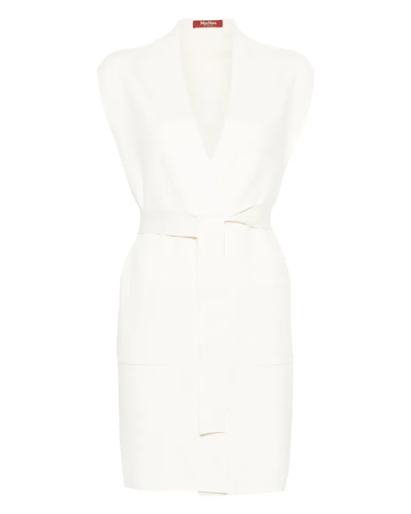 Max Mara Weste mit Gürtel - Weiß Weiß