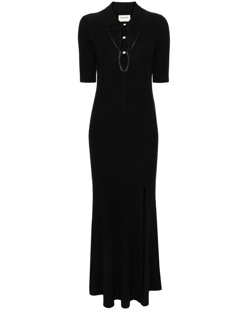 Zadig & Voltaire Lysa Maxikleid aus geripptem Strick - Schwarz Schwarz