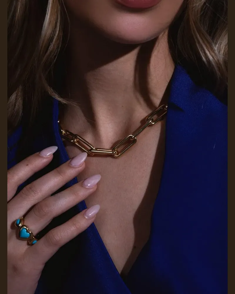 Robinson Pelham 18kt Eye Love U Gelbgoldring mit Türkis - Blau Blau