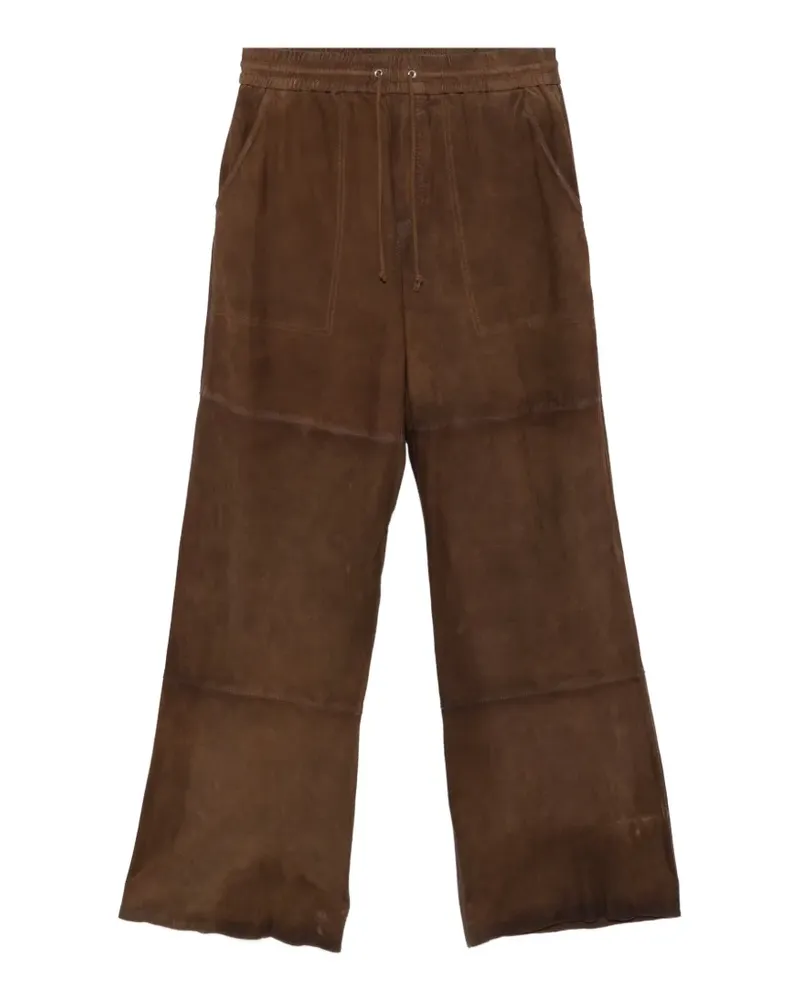 P.A.R.O.S.H. P.A.R.O H. drawstring suede trousers - Braun Braun