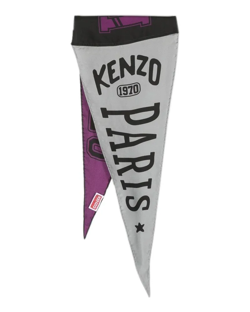 Kenzo Seidenschal mit Logo-Print Violett