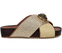 Flache Chelsea Sandalen mit überkreuzten Riemen - Gold