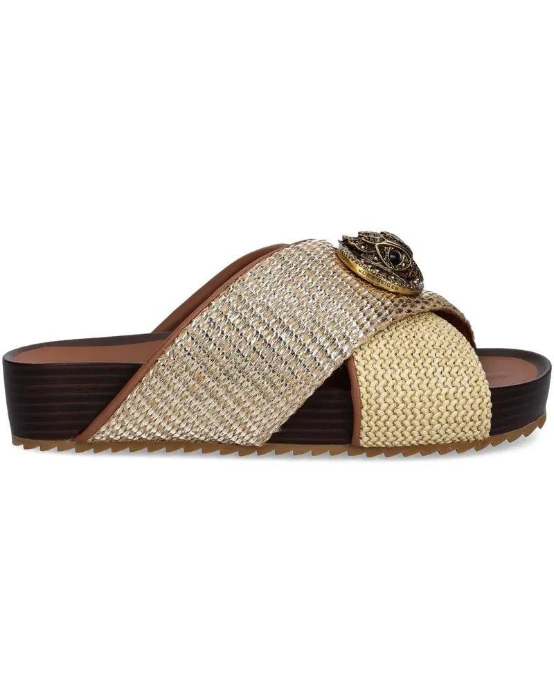 Kurt Geiger Flache Chelsea Sandalen mit überkreuzten Riemen - Gold Gold