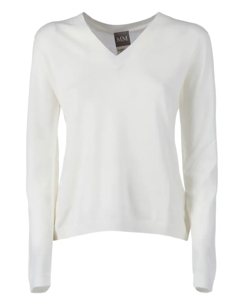 Max Mara Vezzoso Oberteil mit V-Ausschnitt - Weiß Weiß
