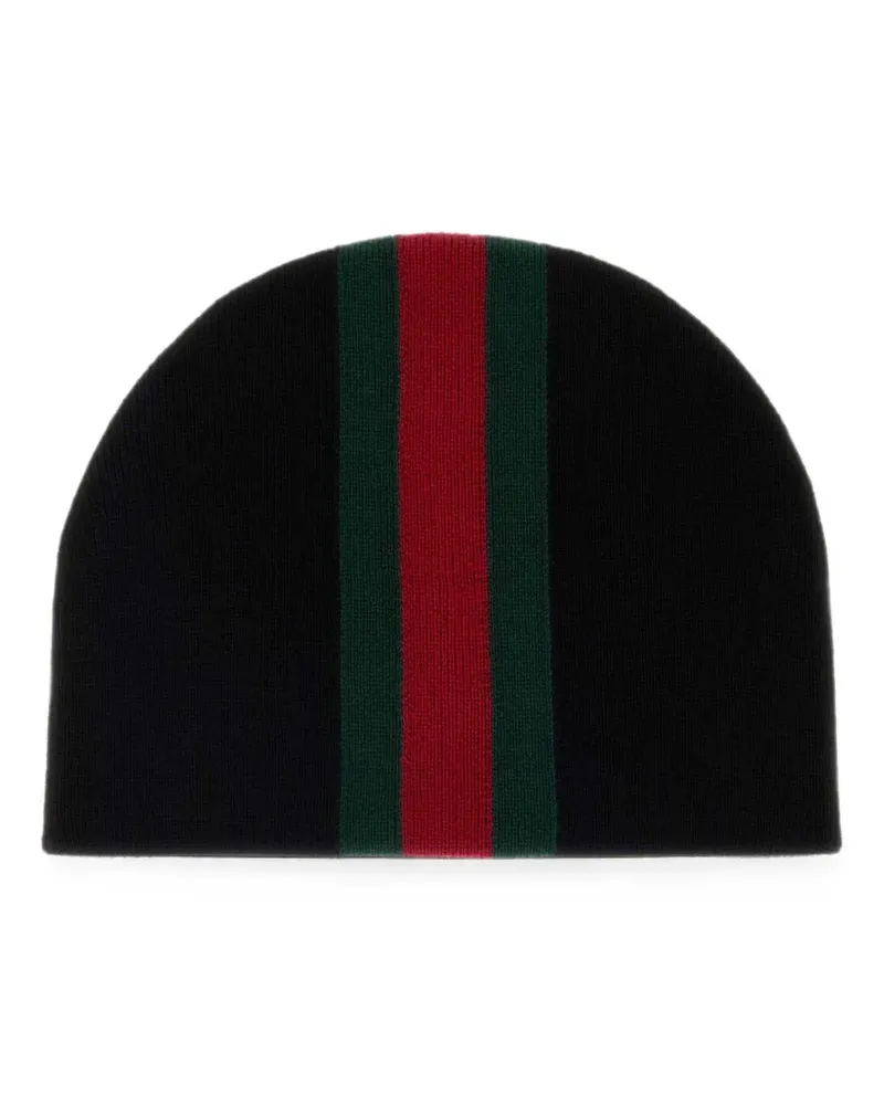 Gucci Beanie mit Webstreifen - Schwarz Schwarz