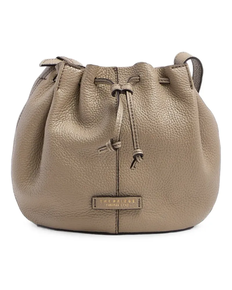 The Bridge grained leather bucket bag - Nude Nude