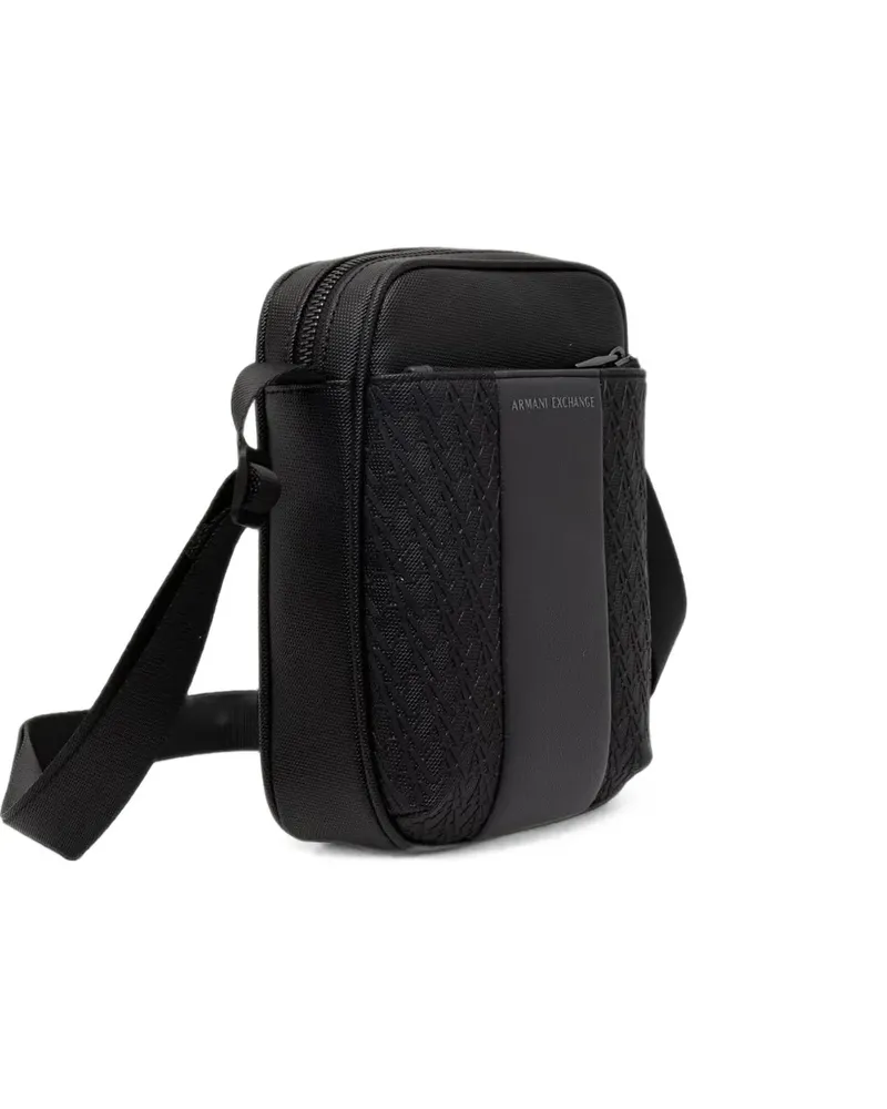 Armani Exchange Kuriertasche mit Logo-Print - Schwarz Schwarz