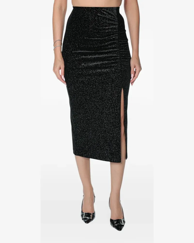 Armani Exchange ruched side-slit midi skirt - Schwarz Schwarz