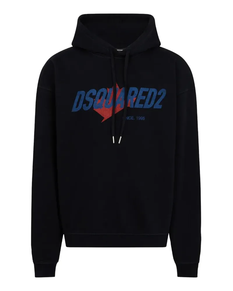 Dsquared2 Logo-Hoodie mit lockerem Schnitt - Schwarz Schwarz