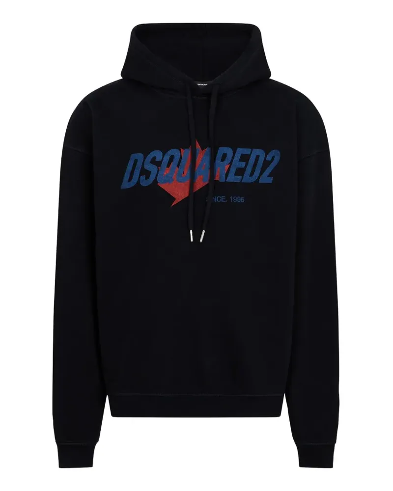 Dsquared2 Logo-Hoodie mit lockerem Schnitt - Schwarz Schwarz