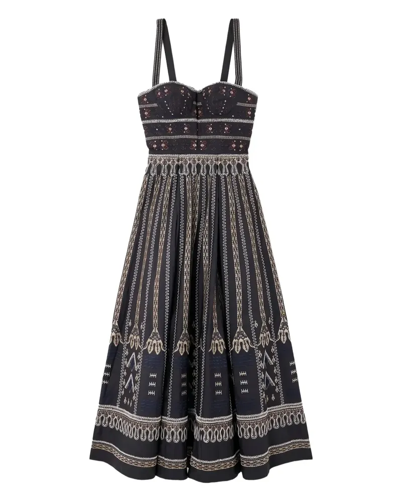 Emporio Sirenuse Bustier-Midikleid mit Stickerei - Blau Blau