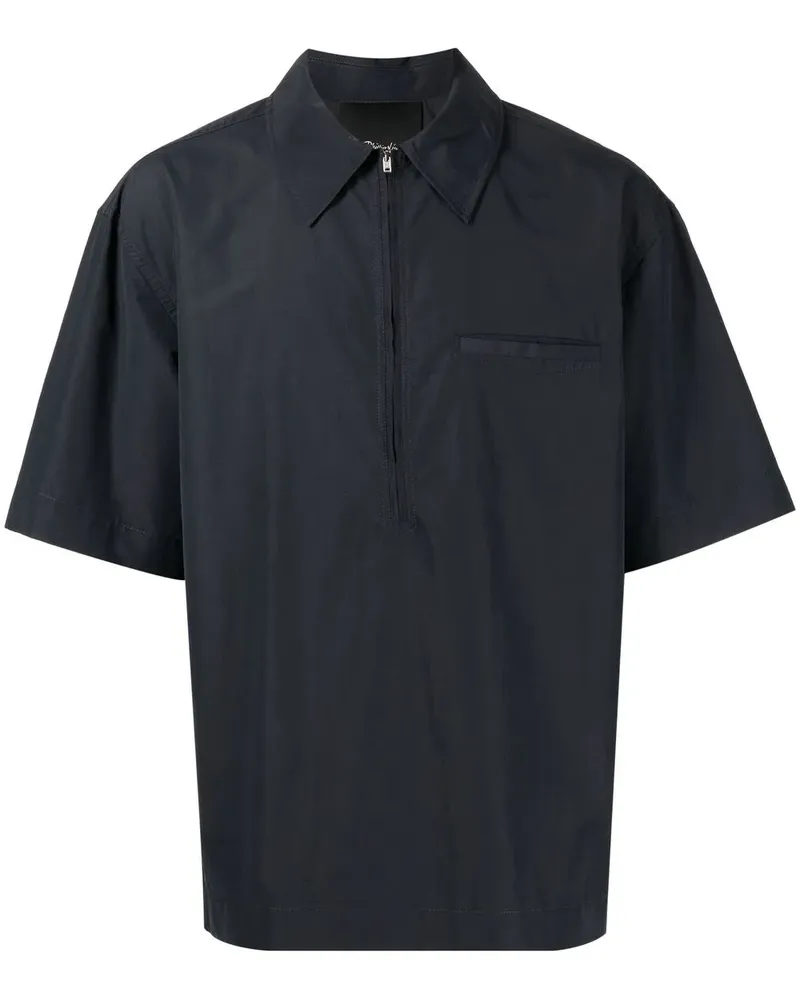 3.1 phillip lim Poloshirt mit Reißverschluss - Schwarz Schwarz