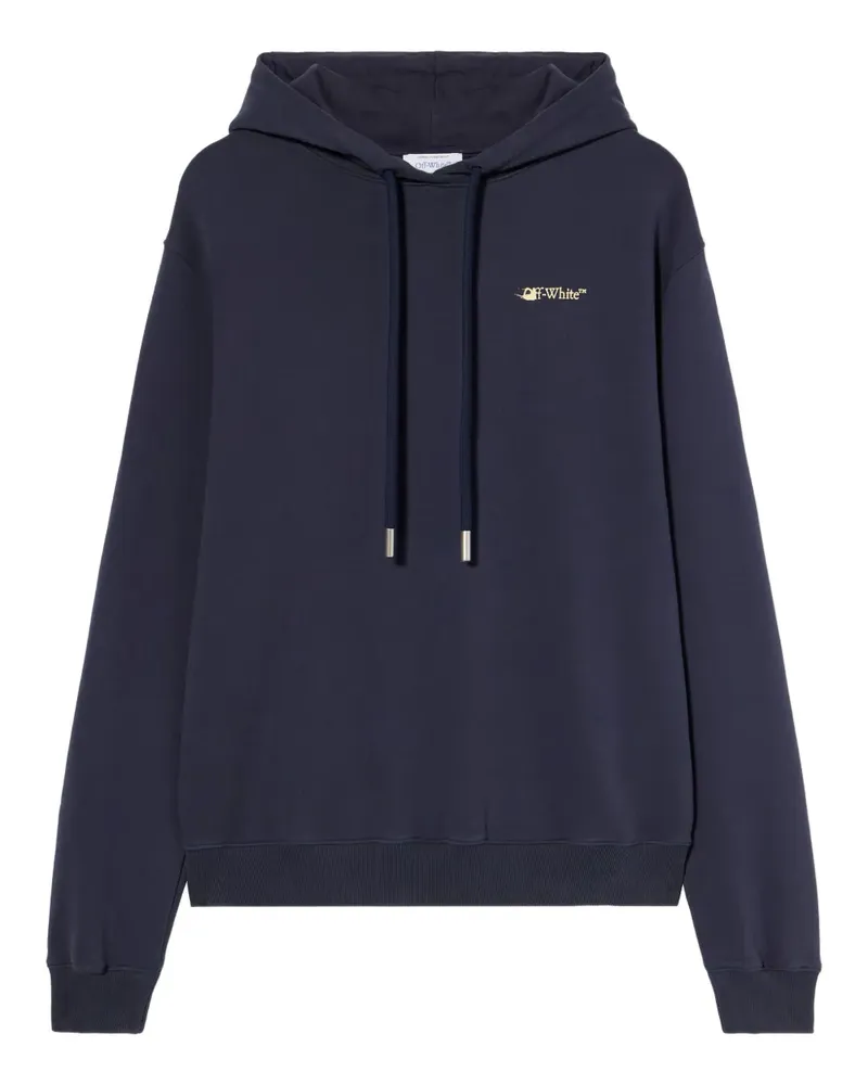 OFF-WHITE logo-print hoodie - Blau Blau