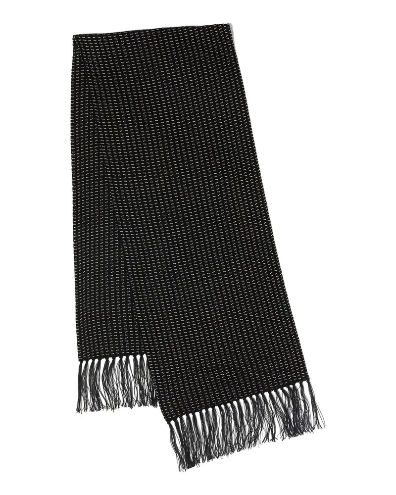Taiga Takahashi pattern tassel scarf - Schwarz Schwarz