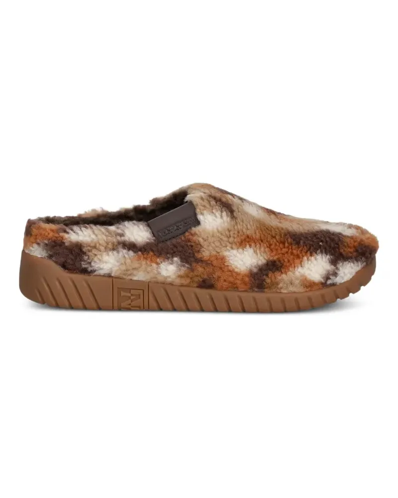Napapijri Noreg Slipper mit Fleece-Struktur und Camouflagemuster - Braun Braun